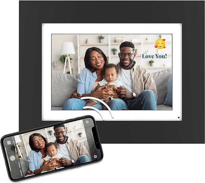 Brookstone - PhotoShare Friends and Family Smart Frame 8 Black