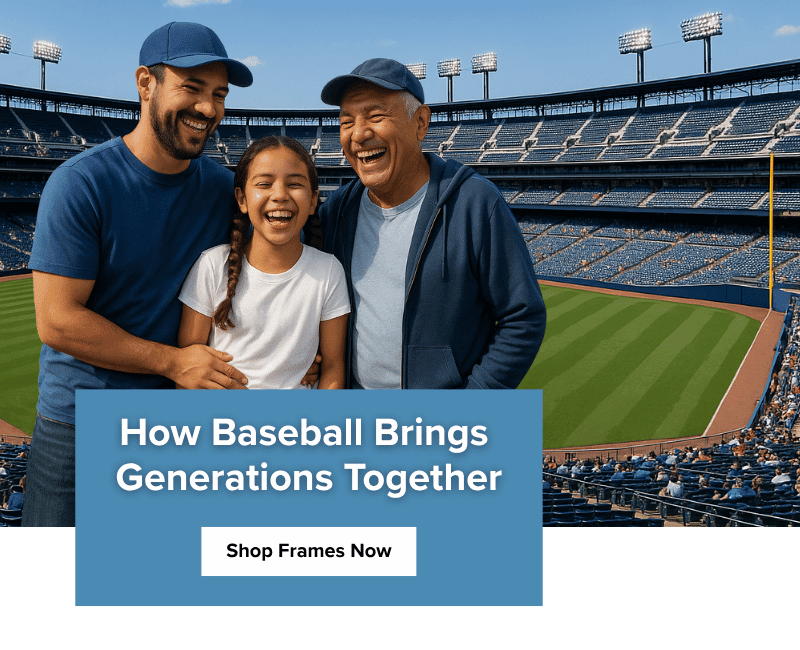 Baseball brings generations together and so does our Gallery Frame.